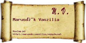Marusák Vaszilia névjegykártya